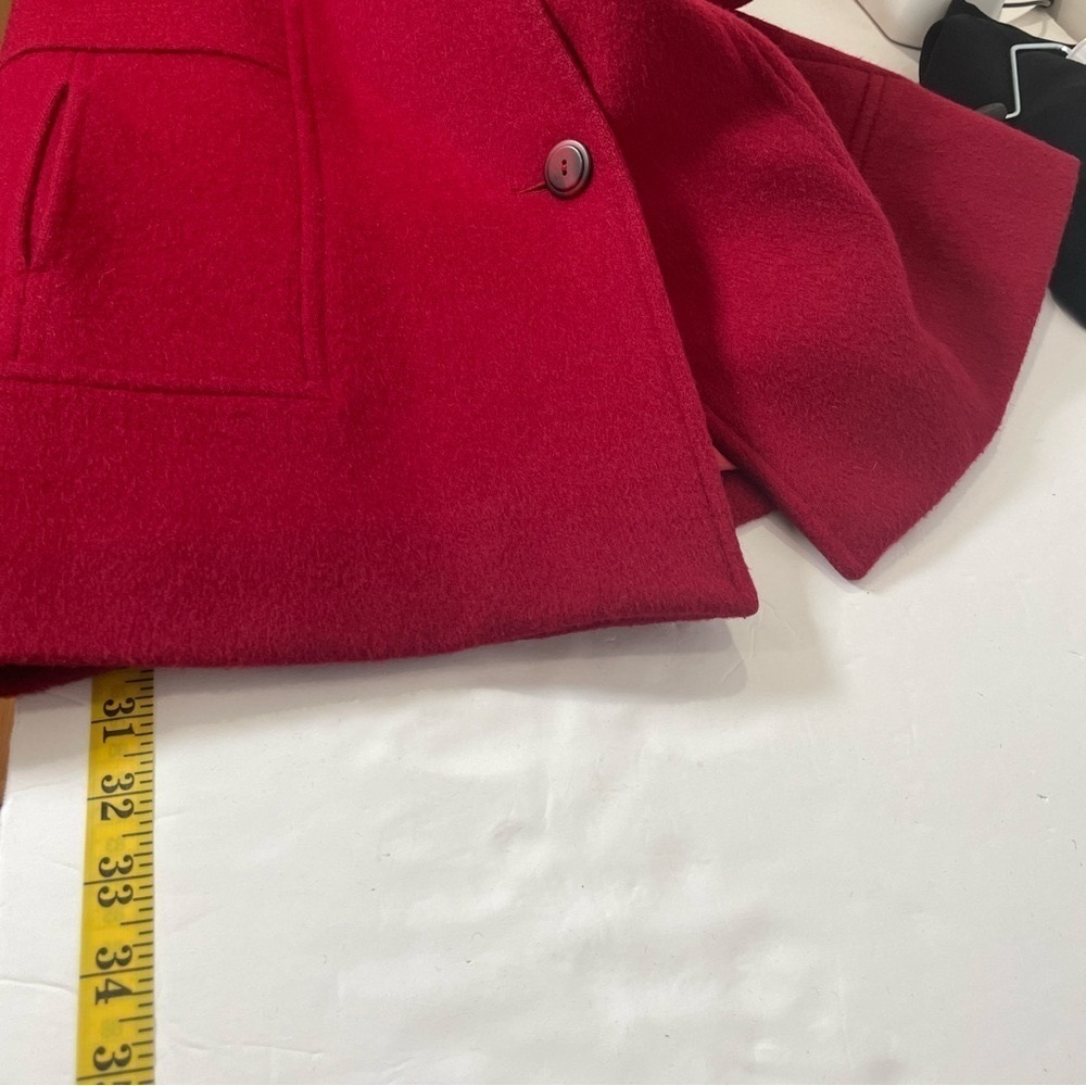 Vintage Chic London Fog Size 8-M Red 100% Wool Coat Classic Retro Glam Elegant - Picture 8 of 16